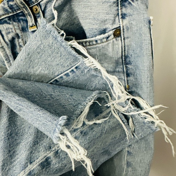 Re Done High Rise Crop Flare Button Fly Jeans Light Wash 28 - Picture 7 of 11